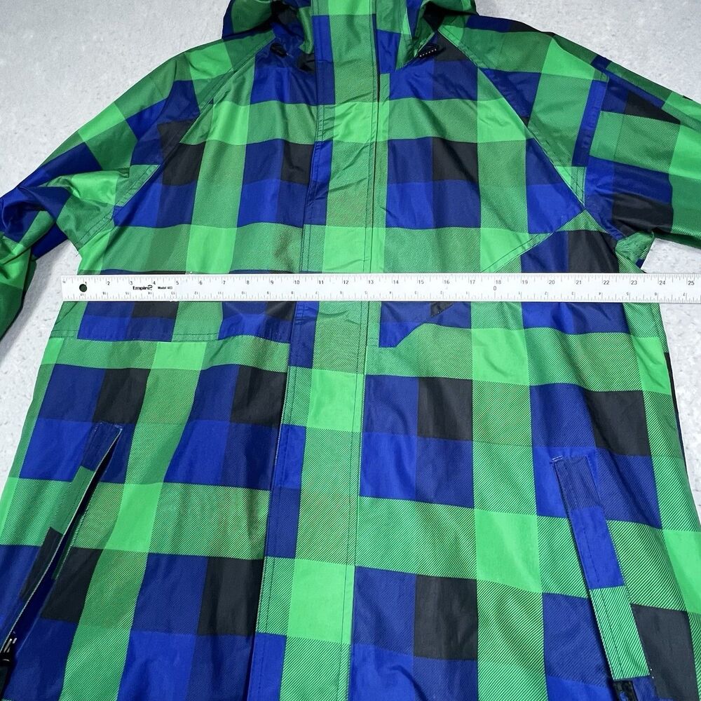 Vans Ski Snowboard Jacket Mens Size Large Blue Green Plaid Coat Hooded - Picture 5 of 12
